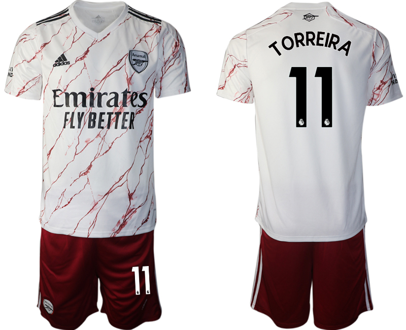 Men 2020-2021 club Arsenal away #11 white Soccer Jerseys